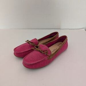 Liz Claiborne Pink Canvas Moccasin Flats Cute And Comfortable Women's Size 8.5.